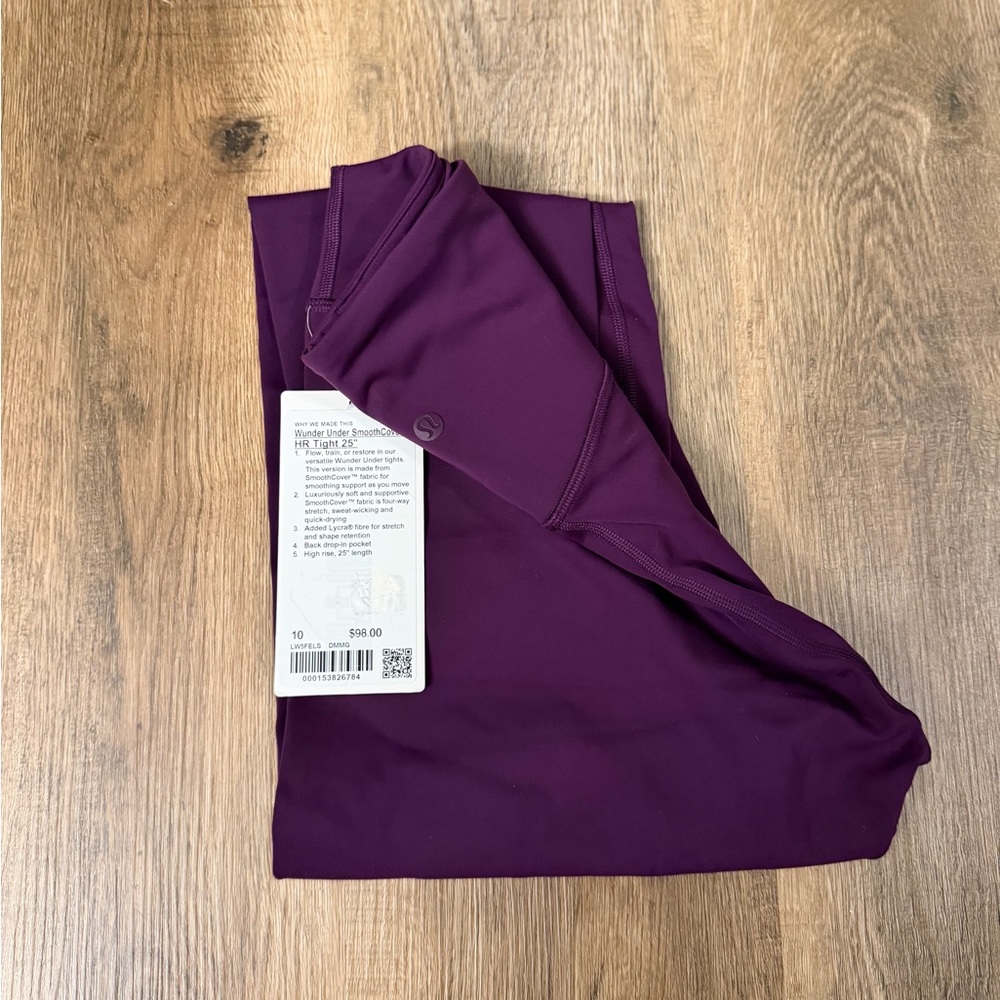 lululemon wunder under smooth cover  HR in dramatic magenta size 12 25 inch
